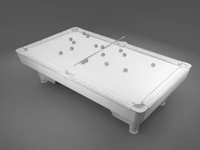 billiard pool table with balls Low-poly 3D model