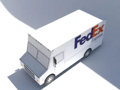 FedEx van lowpoly Low-poly 3D model
