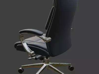 Black Leather Executive Office Chair High Detail 3D Model 3D model