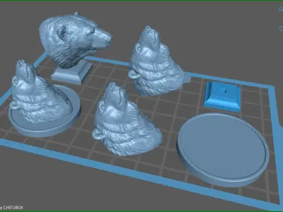 Polar bear bust 3D print model