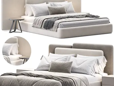 Daily Bed By Efdeco Low-poly 3D model