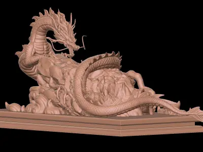 Naga Fang Long Sclupt with Zbrush Project File 3D model 3D model