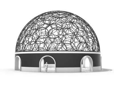 Geodesic Dome Flower of Life Pavilion Architectural Structure  3D model