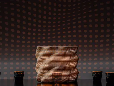 Dot Mesh Vase Lamp Shade Free 3D print model