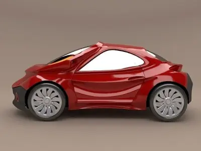 Futuristic city car concept 3D model