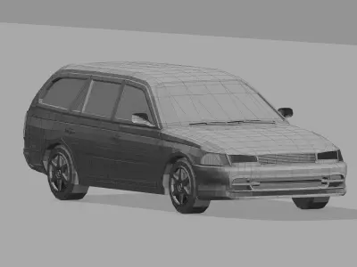 Stationwagon Car LowPoly Low-poly 3D model