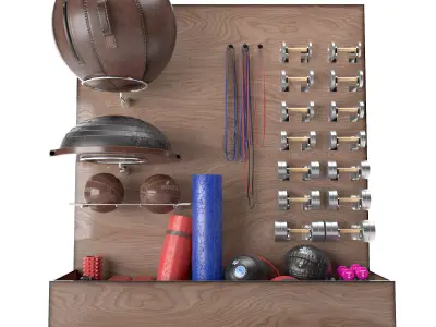 Home Gym Eqiupment Light Set 41  Low-poly 3D model