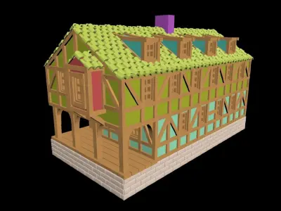 Medieval House 72 3D print model 3D model