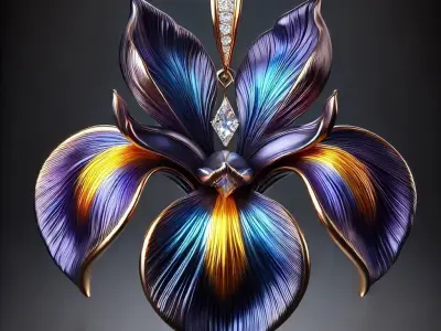 Orchid Treasure  Luxury Jewelry Art in Silver and Pink Texture