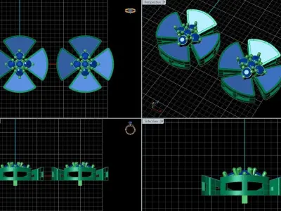 Flower model Earrings 3D print model