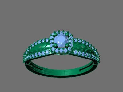 Womens Rings With Stone Ring Ready STL 3DM Models Rings women 3D print model