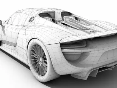 Porsche 918 Spider Low-poly 3D model