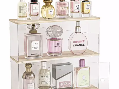 Set of perfumes for the bathroom or beauty salon 3D model