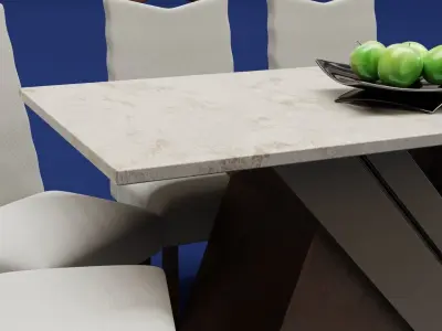 Modern Wood Table 6 seats 3D model