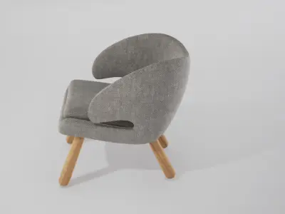 Finn Juhl Pelikan Chair UE4 Low-poly 3D model