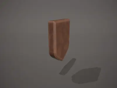 Wooden Wall Mount Low-poly 3D model