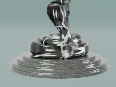 House Decoration Cobra Statue Low-poly 3D model