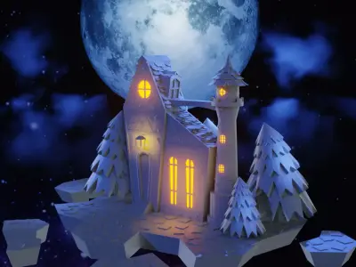 Flying Castle Free 3D model