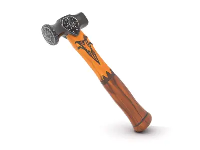 Ornate Wooden Hammer model pack Low-poly 3D model