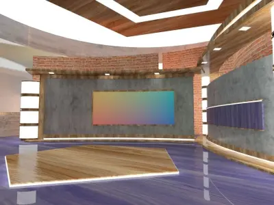 Visual Studio 3D TV panel 3D model