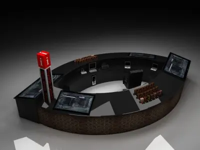 3d  mall reception desk  model  3D model