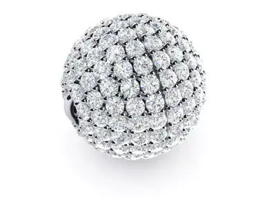 The ball with diamonds pave 3D print model