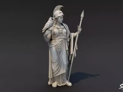 Athena High-Poly Statue Pack 3D model