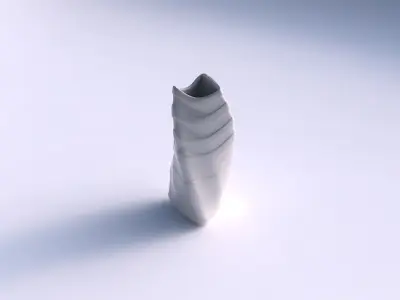 Vase twist curved tipping triangle 2 with smooth horizontal r... 3D print model