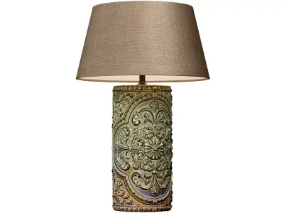 Green Copper Arabic Oriental Nightstand bedside Metal Table Lamp 3D model