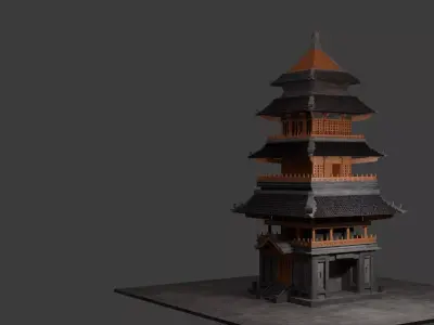 High-precision 3D Model of Chinese-style Architectural Pagoda 3D model