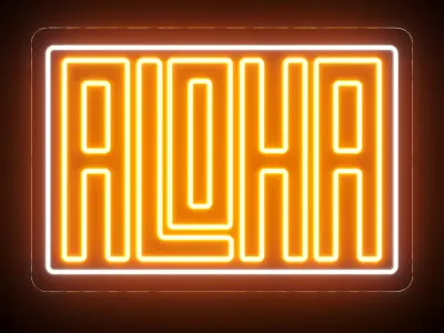 Aloha Neon Sign 3D model