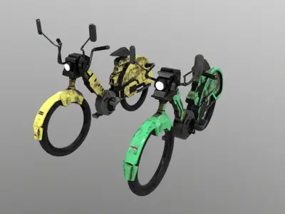Cyberpunk Motorcycle Low-poly 3D model