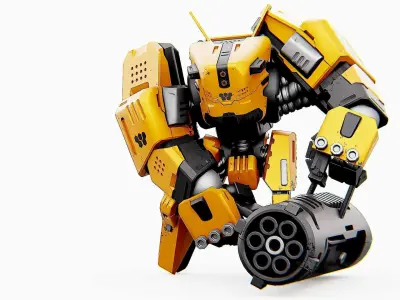 BIOMECH BOT Rigged for Unreal Engine - Unity - MIXAMO 3D model