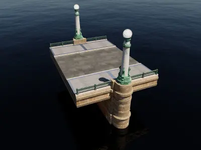 Detail of  the Kursaal bridge in Donostia 3D model