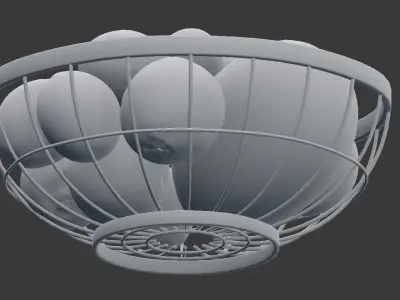 Chrome Wire Grid Fruit Basket with Fruits  3D model