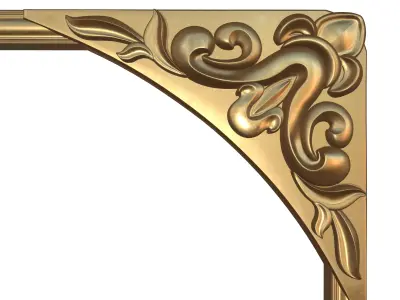Frame Mirror Ornamental Art Nouveau - 3 Materials - Vol 07 3D model