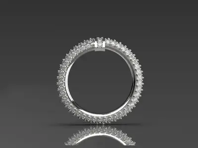 Luxury nail design ring with diamond model rr0021 3D print model