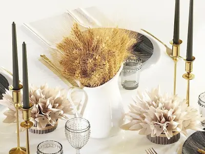 Table setting set 3D model