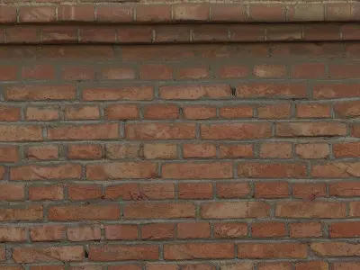 Red Brick Wall 003 3D model
