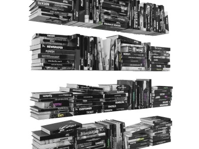 Books 150 pieces 3-4-1 Low-poly 3D model