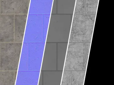 Tile Materials 33- Concrete Tiling By Gravel Sbsar Pbr Seamless Texture