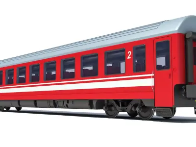 Train Passenger Car V11 3D model