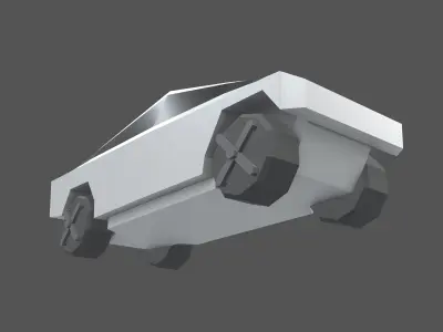 Low Poly Cyber Car v1 001 Low-poly 3D model