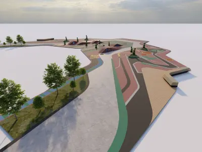 Skatepark-Skate Park PACK 3D model