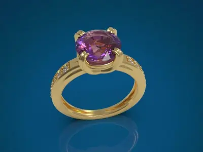 Big Gemstone Ring 3D print model 3D print model