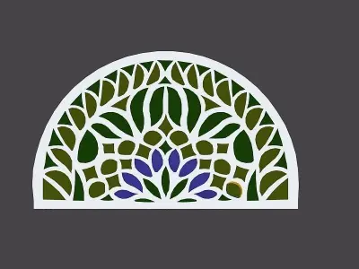 Qamaria stained glasses windows Low-poly 3D model