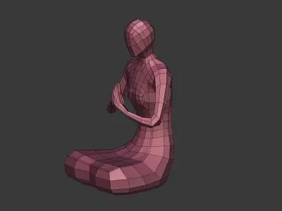 Meditation Figurine - Abstract Buddha Low-poly 3D model