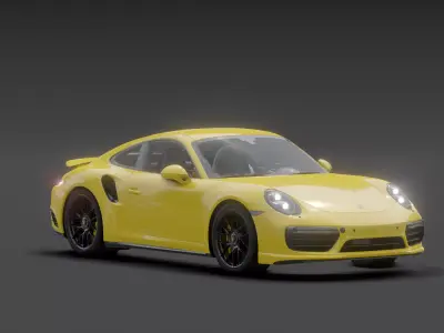 Porsche 911 Low-poly 3D model