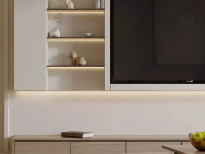 Modern living room dining room interior scenes 365 3D model