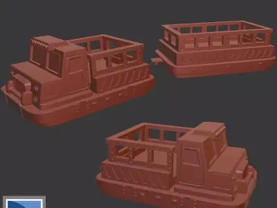 Hover Truck and Trailer Free 3D print model